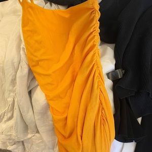 Orange mini bodycon dress